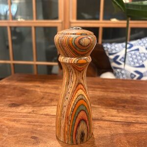 Vintage Multicolored Wooden Pepper Mill